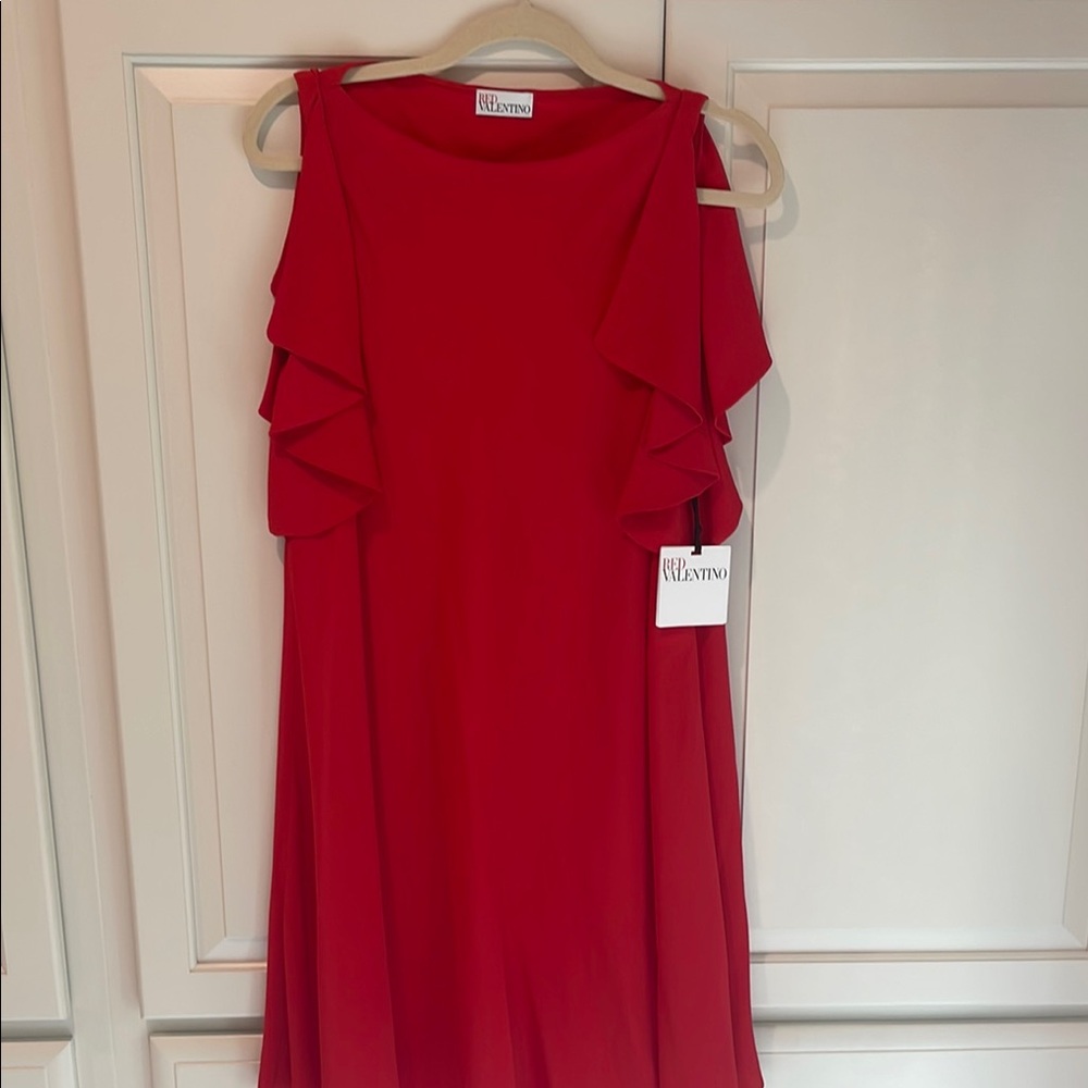 RED Valentino Red Ruffled Mini Dress